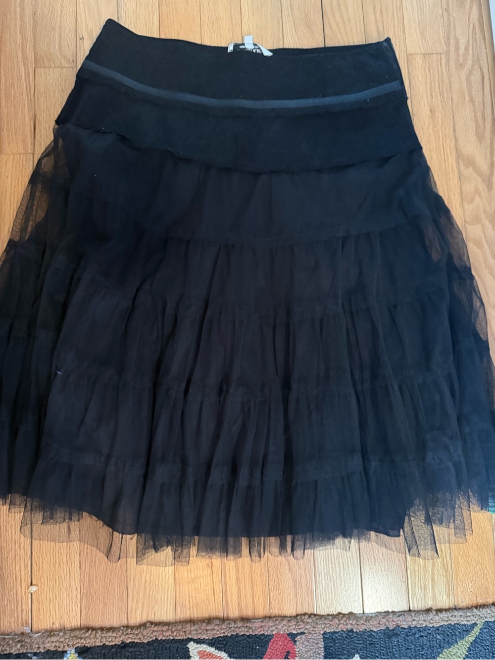 Emanuel Ungaro Black Layered Tulle Skater Skirt